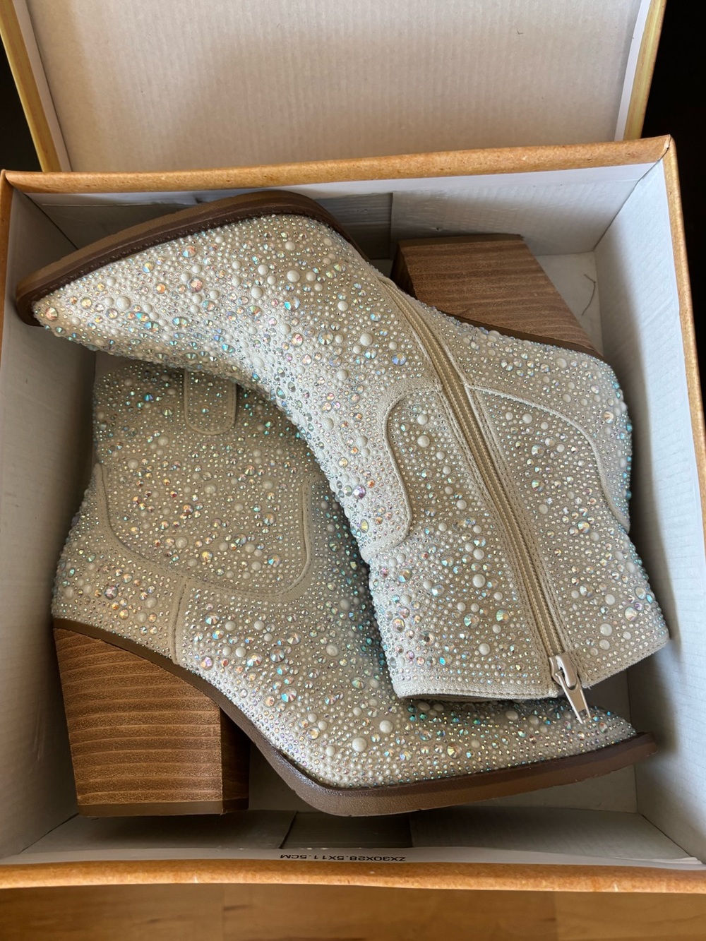 Very G Silver Crystal and Pearl Embellished Ankle Boots from Buckle